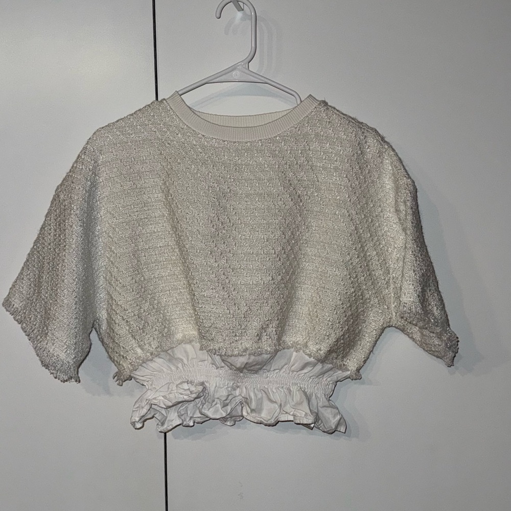 Anthropologie Maeve Ivory Knit Sweater